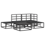 Conjunto de sofá de jardín 5 pcs Negro 70 x 70 x 32 cm Aluminio
