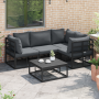 Conjunto de sofá de jardín 4 pcs Negro 213 x 143 x 71 cm