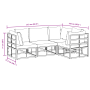 Conjunto de sofá de jardín 4 pcs Negro 213 x 143 x 71 cm