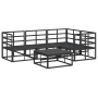 Conjunto de sofá de jardín 5 pcs Negro 70 x 70 x 32 cm Aluminio