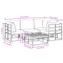 Conjunto de sofá de jardín 5 pcs Negro 70 x 70 x 32 cm Aluminio