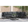 Conjunto de sofá de jardín 5 pcs Negro 283 x 143 x 71 cm