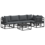Conjunto de sofá de jardín 6 pcs Negro 70 x 70 x 32 cm Aluminio