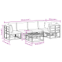 Conjunto de sofá de jardín 6 pcs Negro 70 x 70 x 32 cm Aluminio