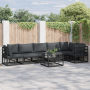Conjunto de sofá de jardín 7 pcs Negro 70 x 70 x 32 cm Aluminio