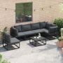 Conjunto de sofá de jardín 7 pcs Negro 70 x 70 x 32 cm Aluminio