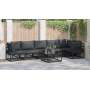 Conjunto de sofá de jardín 7 pcs Negro 70 x 70 x 32 cm Aluminio