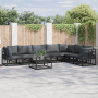 Conjunto de sofá de jardín 7 pcs Negro 70 x 70 x 32 cm Aluminio