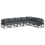 Conjunto de sofá de jardín 7 pcs Negro 70 x 70 x 32 cm Aluminio