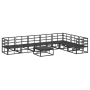 Conjunto de sofá de jardín 8 pcs Negro 70 x 70 x 32 cm Aluminio