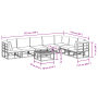 Conjunto de sofá de jardín 8 pcs Negro 70 x 70 x 32 cm Aluminio