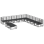 Conjunto de sofá de jardín 11 pcs Negro 70 x 70 x 32 cm