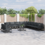 Conjunto de sofá de jardín 12 pcs Negro 70 x 70 x 32 cm