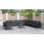 Conjunto de sofá de jardín 12 pcs Negro 70 x 70 x 32 cm