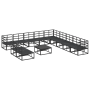 Conjunto de sofá de jardín 12 pcs Negro 70 x 70 x 32 cm