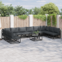 Conjunto de sofá de jardín 10 pcs Negro 423 x 211.5 x 71 cm