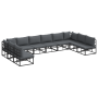 Conjunto de sofá de jardín 10 pcs Negro 423 x 211.5 x 71 cm