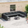 Conjunto de sofá de jardín 10 pcs Negro 423 x 211.5 x 71 cm