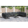 Conjunto de sofá de jardín 10 pcs Negro 423 x 211.5 x 71 cm