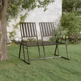 Two-seater garden bench 165 cm black steel by vidaXL, garden benches - Ref: Foro24-318819, Price: 129,01 €, Discount: %