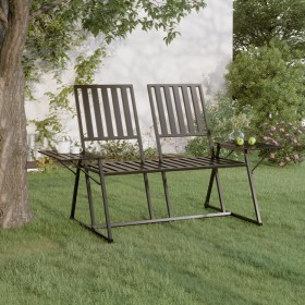 Zweisitzer-Gartenbank 165 cm aus schwarzem Stahl von vidaXL, Gartenbänke - Ref: Foro24-318819, Preis: 130,06 €, Rabatt: %