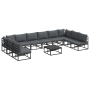 Conjunto de sofá de jardín 11 pcs Negro 70 x 70 x 32 cm