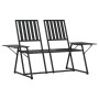 Zweisitzer-Gartenbank 165 cm aus schwarzem Stahl von vidaXL, Gartenbänke - Ref: Foro24-318819, Preis: 130,06 €, Rabatt: %