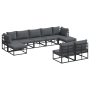 Conjunto de sofá de jardín 9 pcs Negro 353 x 141.5 x 71 cm