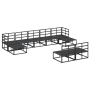 Conjunto de sofá de jardín 9 pcs Negro 353 x 141.5 x 71 cm
