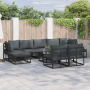 Conjunto de sofá de jardín 10 pcs Negro 70 x 70 x 32 cm