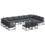 Conjunto de sofá de jardín 12 pcs Negro 423 x 211.5 x 71 cm