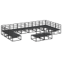 Conjunto de sofá de jardín 12 pcs Negro 423 x 211.5 x 71 cm