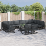 Conjunto de sofá de jardín 13 pcs Negro 70 x 70 x 32 cm