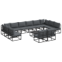 Conjunto de sofá de jardín 13 pcs Negro 70 x 70 x 32 cm