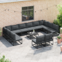 Conjunto de sofá de jardín 13 pcs Negro 70 x 70 x 32 cm