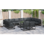 Conjunto de sofá de jardín 13 pcs Negro 70 x 70 x 32 cm