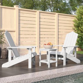 Sillas de jardín Adirondack con mesa HDPE blanco de vidaXL, Sillas de jardín - Ref: Foro24-3095704, Precio: 388,48 €, Descuen...