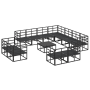 Conjunto de sofá de jardín 12 pcs Negro 70 x 70 x 32 cm
