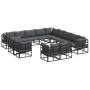 Conjunto de sofá de jardín 13 pcs Negro 353 x 353 x 71 cm