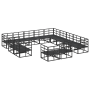 Conjunto de sofá de jardín 13 pcs Negro 353 x 353 x 71 cm