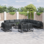 Conjunto de sofá de jardín 14 pcs Negro 70 x 70 x 32 cm
