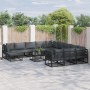 Conjunto de sofá de jardín 12 pcs Negro 71.5 x 71.5 x 71 cm
