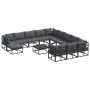 Conjunto de sofá de jardín 13 pcs Negro 70 x 70 x 32 cm