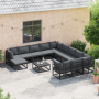 Conjunto de sofá de jardín 13 pcs Negro 70 x 70 x 32 cm