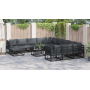 Conjunto de sofá de jardín 13 pcs Negro 70 x 70 x 32 cm
