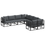 Conjunto de sofá de jardín 8 pcs Negro 283 x 283 x 71 cm