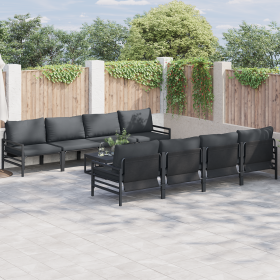 Conjunto de sofá de jardín 9 pcs Antracita 70 x 70.5 x 31.5 cm