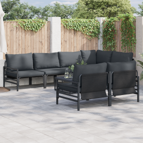 Conjunto de sofá de jardín 7 pcs Antracita 320 x 160 x 71 cm