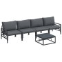 Conjunto de sofá de jardín 5 pcs Antracita Acero