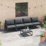 Conjunto de sofá de jardín 5 pcs Antracita Acero